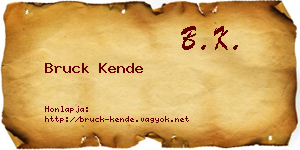 Bruck Kende névjegykártya